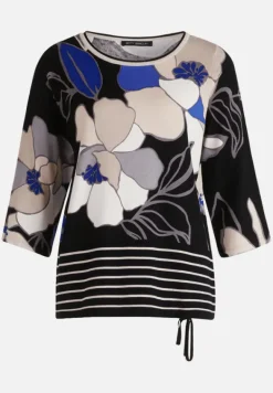Betty Barclay Strick*Feinstrickpullover mit Blumenprint Schwarz/Blau