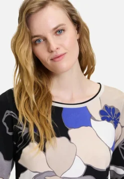 Betty Barclay Strick*Feinstrickpullover mit Blumenprint Schwarz/Blau
