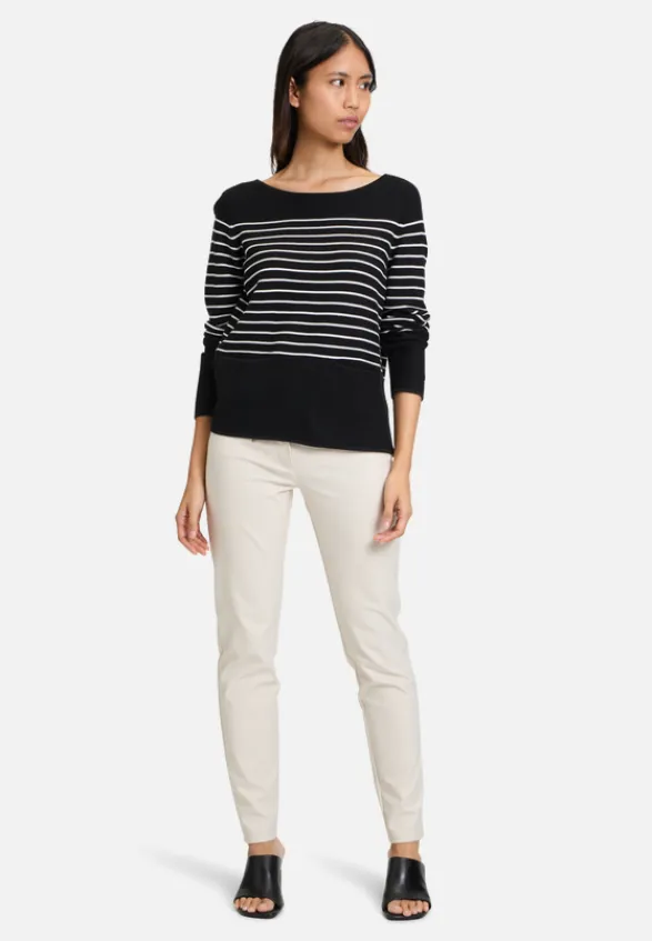 Betty Barclay Strick*Feinstrickpullover mit Eingrifftaschen Patch Black/Cream