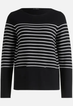 Betty Barclay Strick*Feinstrickpullover mit Eingrifftaschen Patch Black/Cream