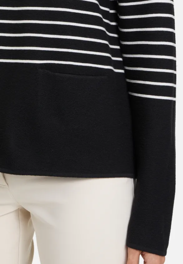 Betty Barclay Strick*Feinstrickpullover mit Eingrifftaschen Patch Black/Cream