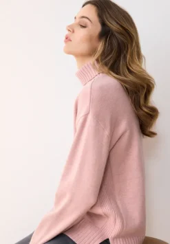 Betty Barclay Basics|Strick*Feinstrickpullover mit hohem Kragen Pale Mauve Melange