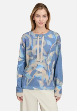 Betty Barclay Strick*Feinstrickpullover mit Print Blue/Camel