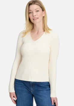 Betty Barclay Strick*Feinstrickpullover mit Rippenstruktur Antique White