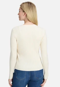 Betty Barclay Strick*Feinstrickpullover mit Rippenstruktur Antique White
