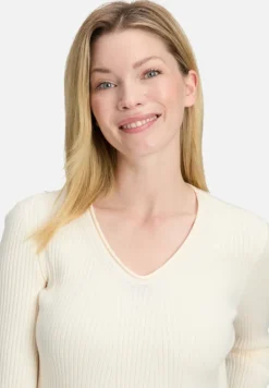 Betty Barclay Strick*Feinstrickpullover mit Rippenstruktur Antique White
