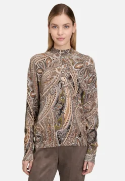Betty Barclay Strick*Feinstrickpullover mit Stehkragen Grau/Beige