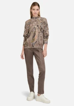 Betty Barclay Strick*Feinstrickpullover mit Stehkragen Grau/Beige