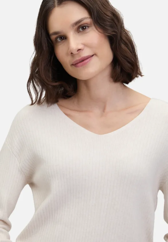 Betty Barclay Strick*Feinstrickpullover mit V-Ausschnitt Light Beige Melange