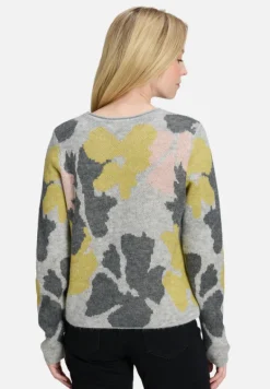 Betty Barclay Strick*Grobstrick-Pullover mit Jacquard Patch Grey/Green