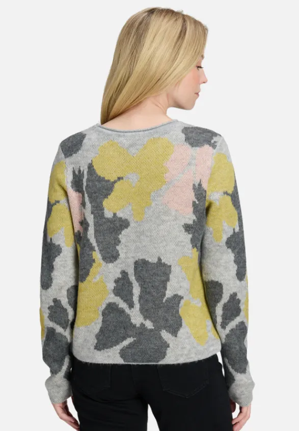 Betty Barclay Strick*Grobstrick-Pullover mit Jacquard Patch Grey/Green