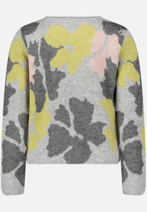Betty Barclay Strick*Grobstrick-Pullover mit Jacquard Patch Grey/Green