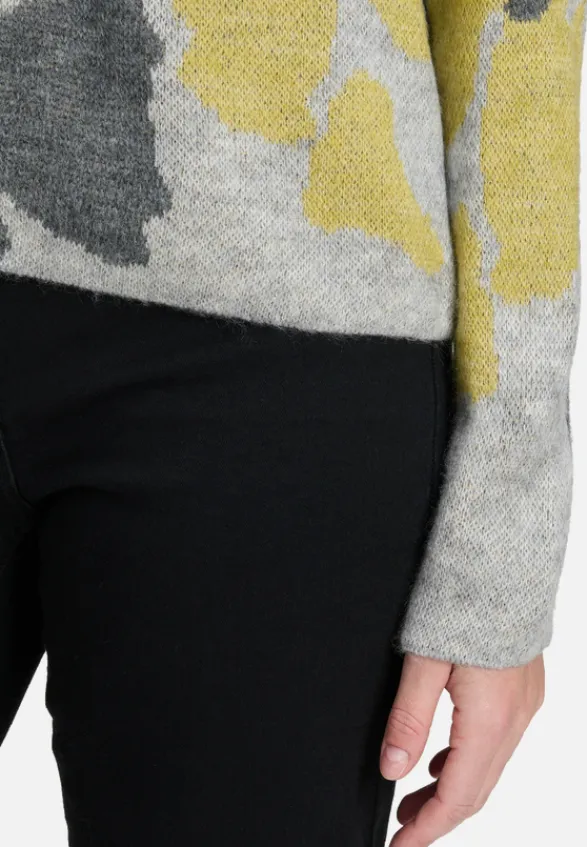 Betty Barclay Strick*Grobstrick-Pullover mit Jacquard Patch Grey/Green