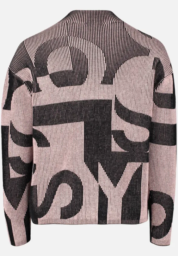 Betty Barclay Strick*Grobstrick-Pullover mit Jacquard Patch Black/Rosé
