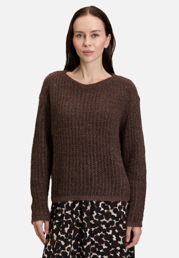 Betty Barclay Strick*Grobstrick-Pullover mit Pailletten Light Maroon