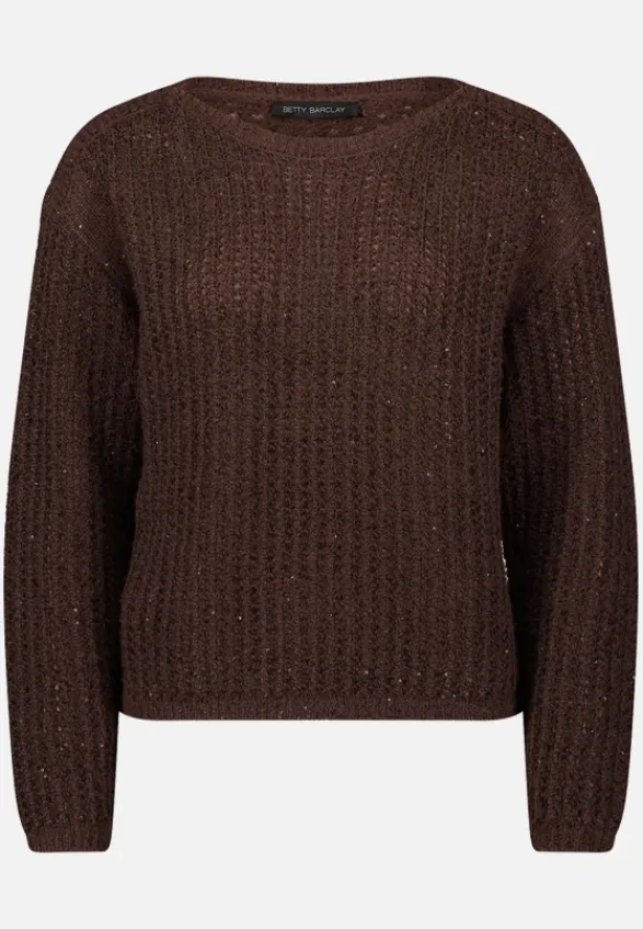 Betty Barclay Strick*Grobstrick-Pullover mit Pailletten Light Maroon