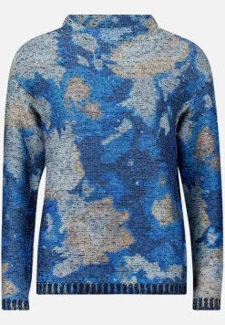 Betty Barclay Strick*Grobstrick-Pullover mit Print Blue/Camel