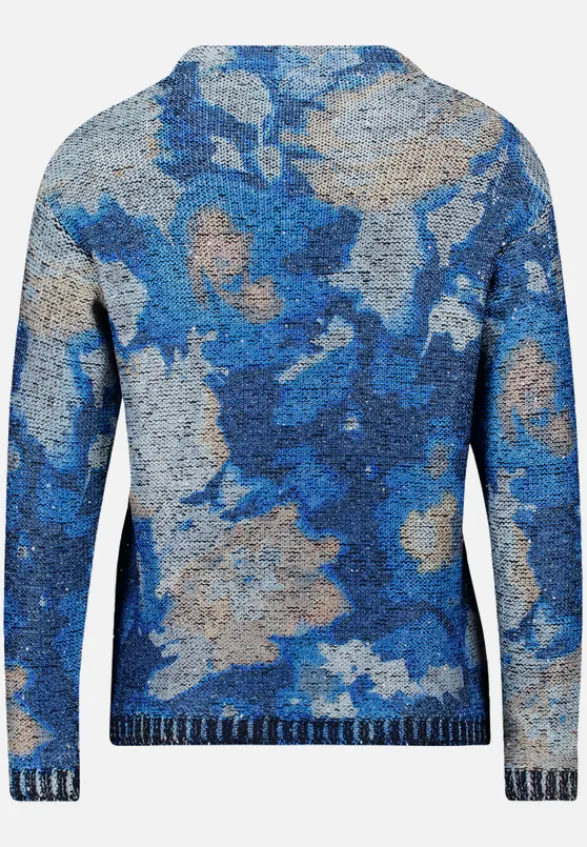 Betty Barclay Strick*Grobstrick-Pullover mit Print Blue/Camel