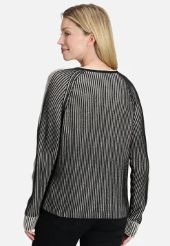 Betty Barclay Strick*Grobstrick-Pullover mit Rippenstruktur Patch Black/Beige