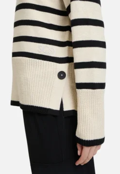 Betty Barclay Strick*Grobstrick-Pullover mit Streifen Patch Beige/Black