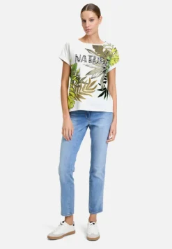 Betty Barclay Shirts*Halbarm-Shirt mit Ärmelaufschlag White/Green