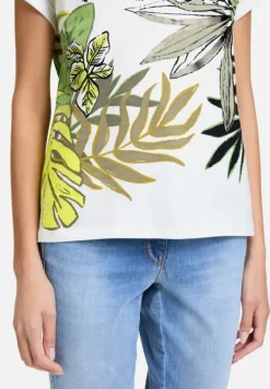 Betty Barclay Shirts*Halbarm-Shirt mit Ärmelaufschlag White/Green