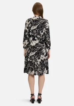 Betty Barclay Kleider*Hemdblusenkleid mit Bindegürtel Schwarz/Beige