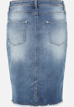 Betty Barclay Röcke*Jeansrock mit Fransen Light Blue Denim