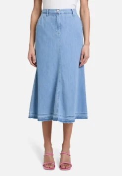 Betty Barclay Röcke*Jeansrock mit offenem Saum Light Blue Denim