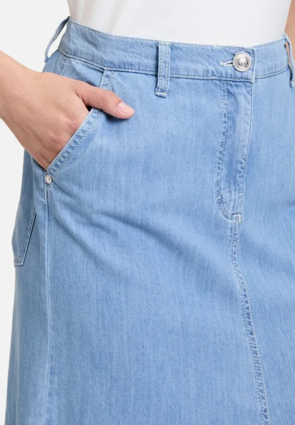Betty Barclay Röcke*Jeansrock mit offenem Saum Light Blue Denim
