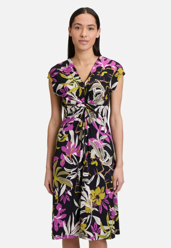 Betty Barclay Kleider*Jerseykleid mit Raffung Black/Khaki