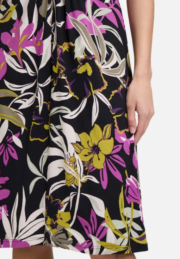 Betty Barclay Kleider*Jerseykleid mit Raffung Black/Khaki