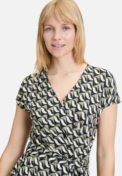 Betty Barclay Kleider*Jerseykleid mit V-Ausschnitt Dark Blue/Green