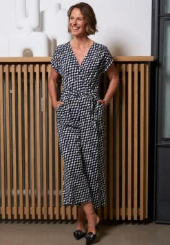 Betty Barclay Jumpsuits|Business Kleidung*Jumpsuit mit Eingrifftaschen Dunkelblau/Weiß