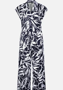 Betty Barclay Festliche Mode*Jumpsuit mit Eingrifftaschen Dunkelblau/Weiß
