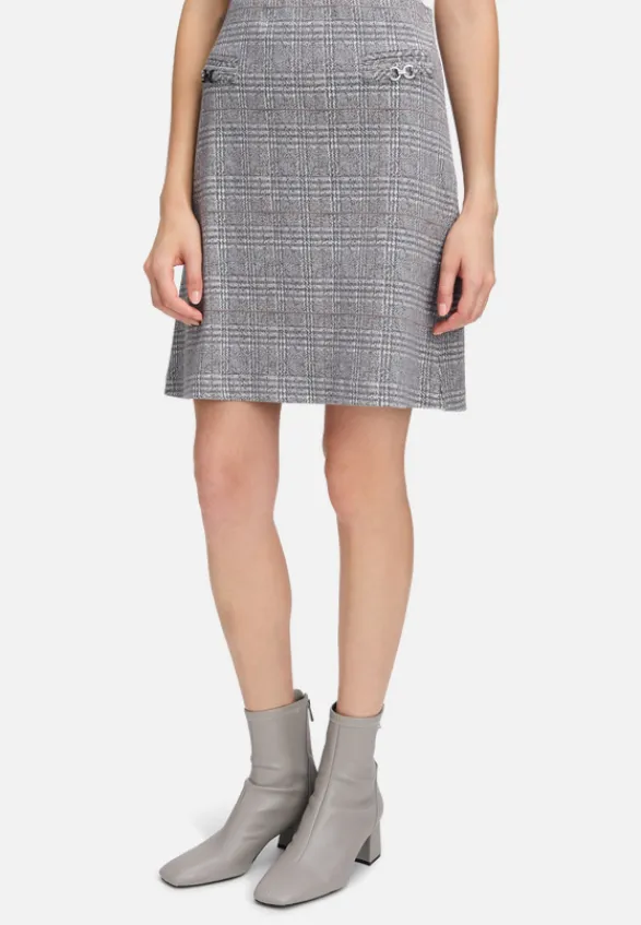 Betty Barclay Röcke*Karo-Rock mit Reißverschluss Grau/Beige