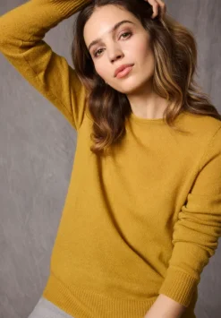 Betty Barclay Strick|Kaschmir*Kaschmir-Pullover mit Rundhalsausschnitt gold