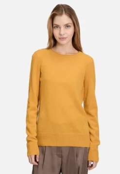 Betty Barclay Strick|Kaschmir*Kaschmir-Pullover mit Rundhalsausschnitt gold