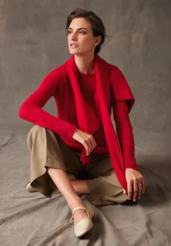 Betty Barclay Strick|Kaschmir*Kaschmir-Pullover mit Rundhalsausschnitt Rot