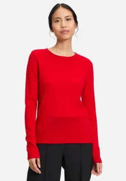 Betty Barclay Strick|Kaschmir*Kaschmir-Pullover mit Rundhalsausschnitt Rot