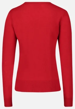 Betty Barclay Strick|Kaschmir*Kaschmir-Pullover mit Rundhalsausschnitt Rot