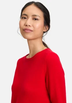 Betty Barclay Strick|Kaschmir*Kaschmir-Pullover mit Rundhalsausschnitt Rot