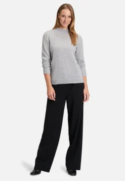 Betty Barclay Strick|Kaschmir*Kaschmir-Pullover mit Stehkragen Light Silver Melange