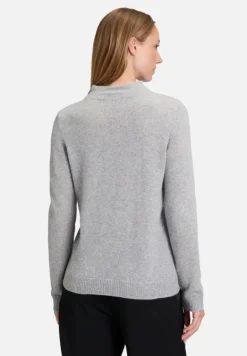 Betty Barclay Strick|Kaschmir*Kaschmir-Pullover mit Stehkragen Light Silver Melange