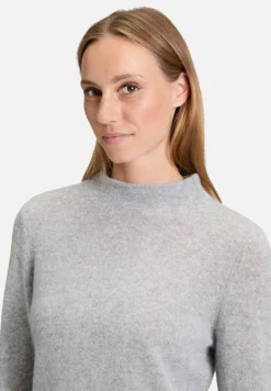 Betty Barclay Strick|Kaschmir*Kaschmir-Pullover mit Stehkragen Light Silver Melange
