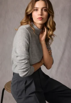 Betty Barclay Basics*Kaschmir-Pullover mit Stehkragen Light Silver Melange