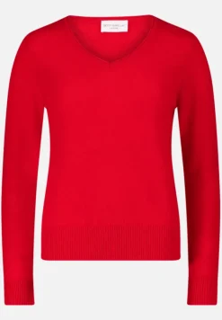 Betty Barclay Strick|Kaschmir*Kaschmir-Pullover mit V-Ausschnitt Rot