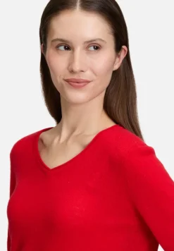 Betty Barclay Strick|Kaschmir*Kaschmir-Pullover mit V-Ausschnitt Rot