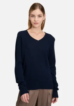 Betty Barclay Strick|Kaschmir*Kaschmir-Pullover mit V-Ausschnitt dunkelblau