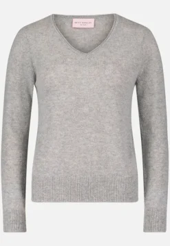 Betty Barclay Strick|Kaschmir*Kaschmir-Pullover mit V-Ausschnitt Light Silver Melange